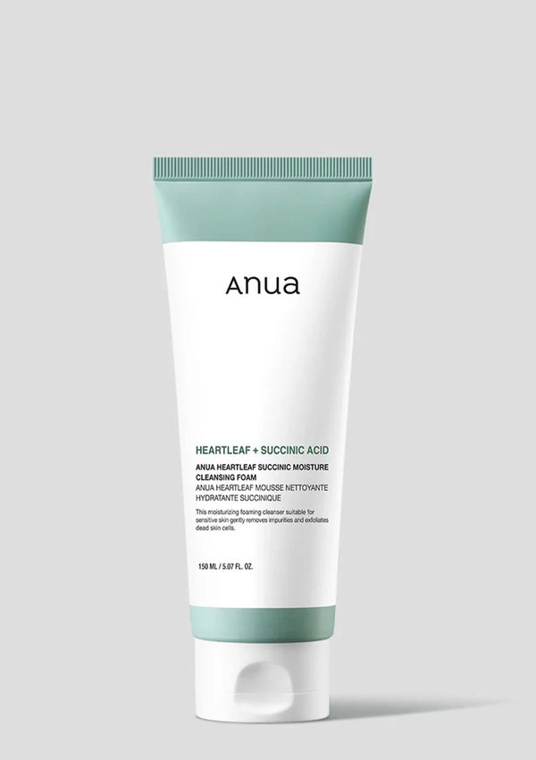 Tube of Anua cleanser on a light gray background