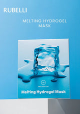 Rubelli Melting Hydrogel Mask packaging with a blue background
