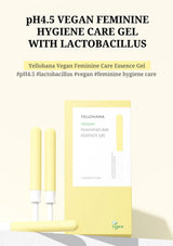 Yellohana Vegan Feminine Care Essence Gel packaging with text on a white background