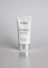 Tube of d'Alba UV Essence Waterfull cream on a white background