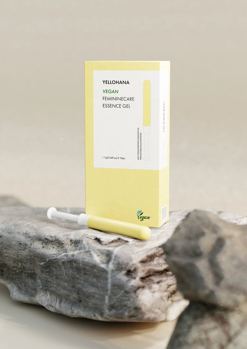 Yellow box labeled 'Yellohanna' with a applicator on a stone surface