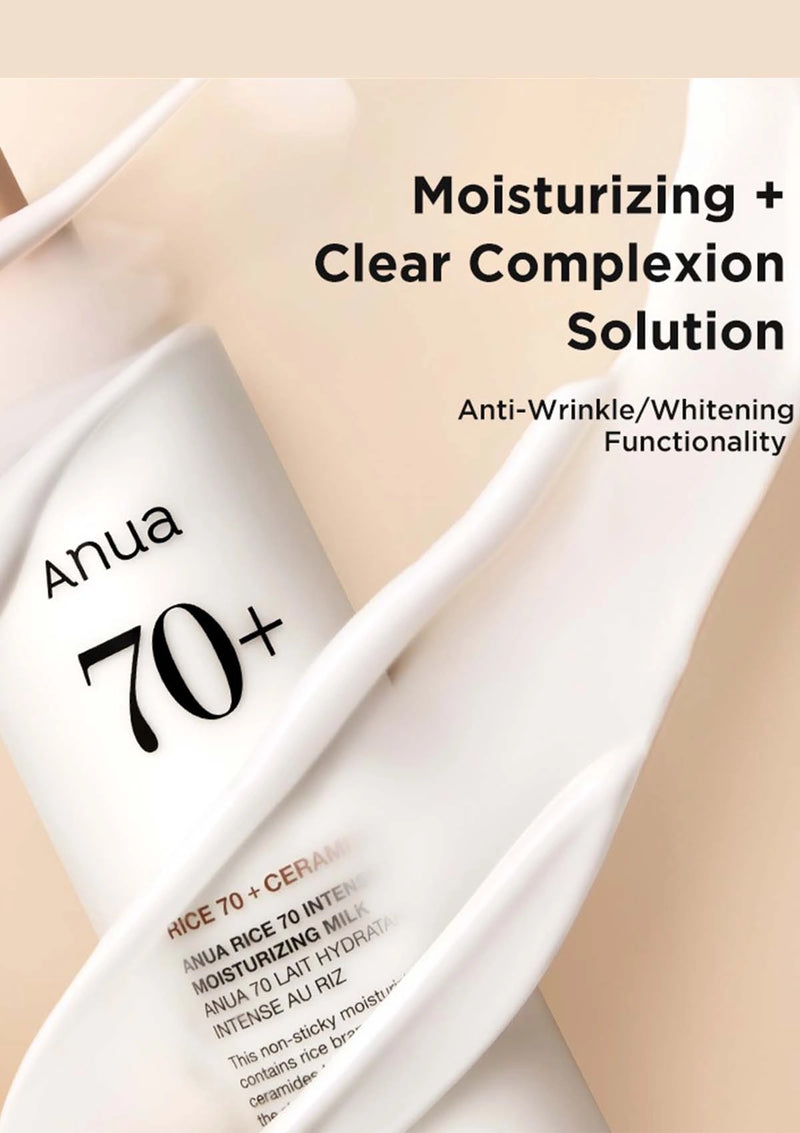 ANUA Rice 70 Intensive Moisturizing Milk for Dewy Hydration