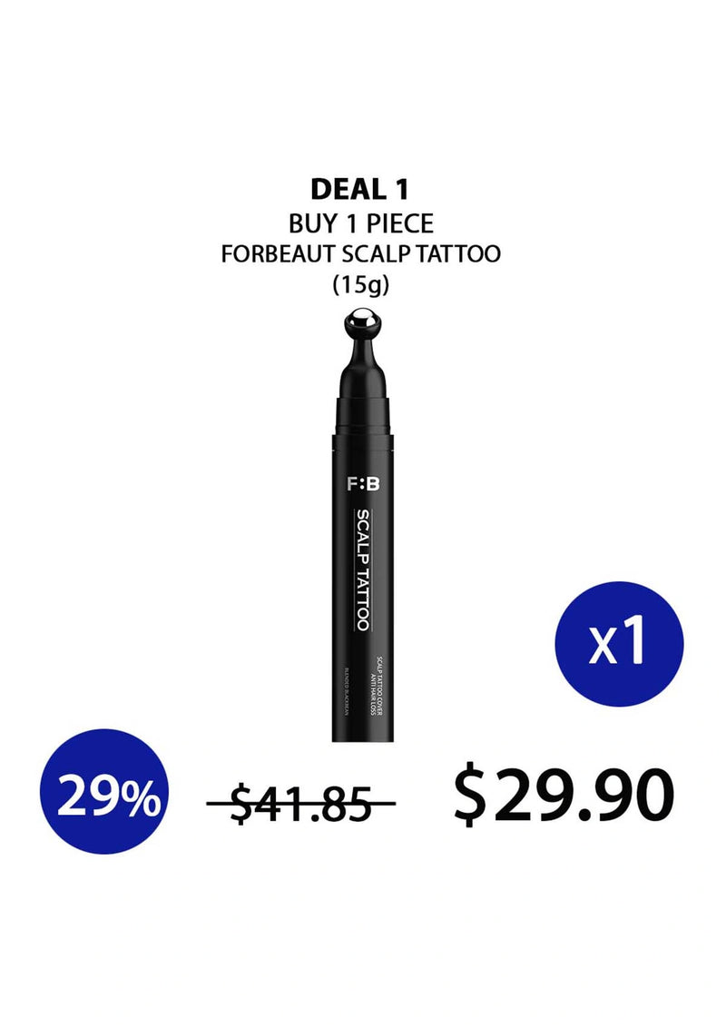 F8 Scalp Tattoo product with promotional text on a white background