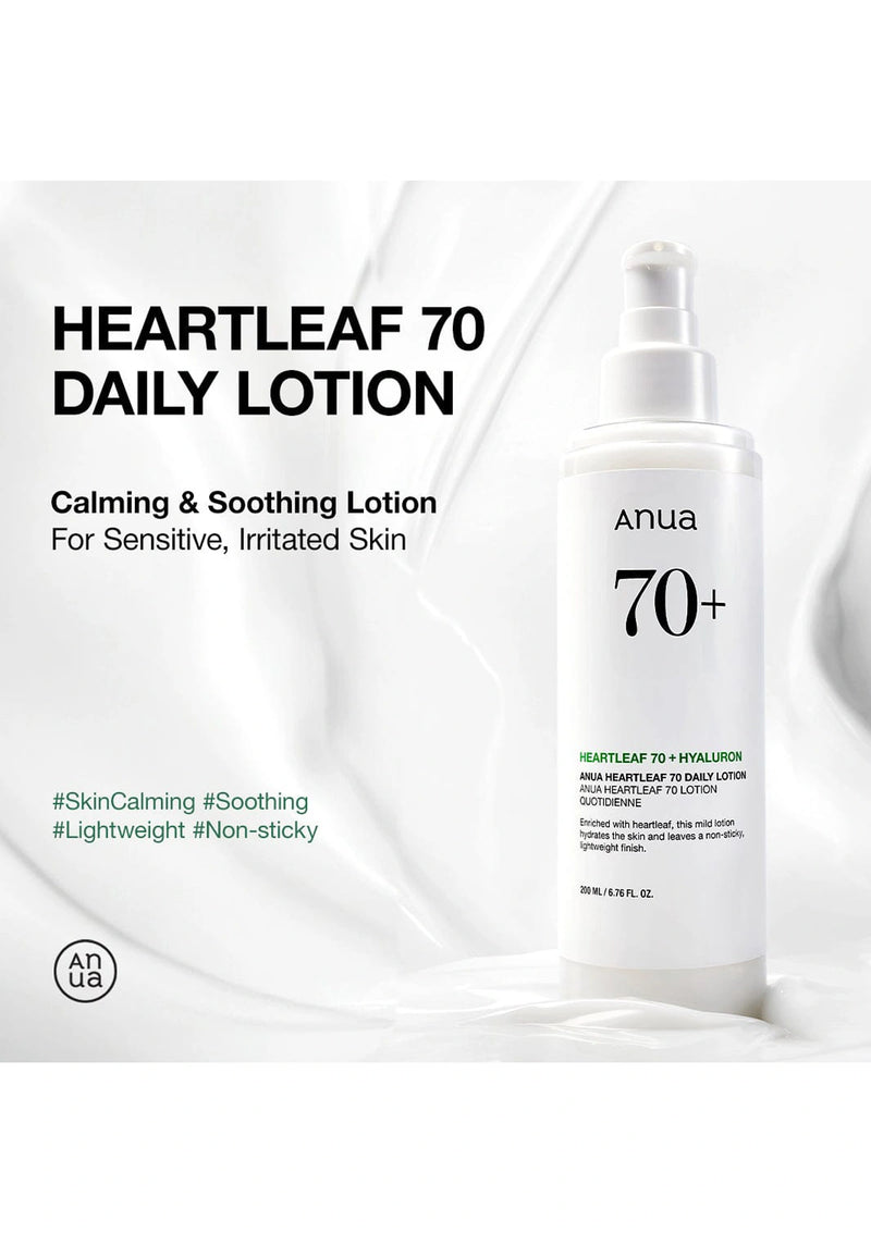 Anua Heartleaf 70 Daily Lotion bottle on a white background