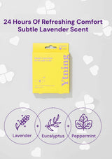 Yellow package of Yuting face patch with lavender, eucalyptus, and peppermint scents on a light gray background.