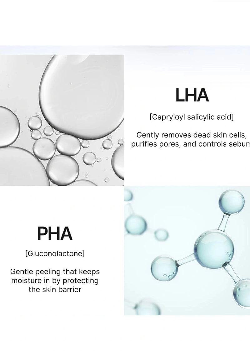 Illustration of LHA and PHA with molecular structures and text on a white background