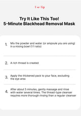 Instructions for using a blackhead removal mask on a white background