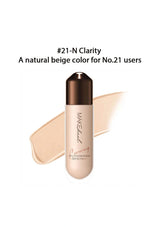 MAKE+HARD foundation bottle with a swatch on a white background