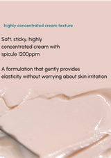 Text about a highly concentrated cream texture with a pink background