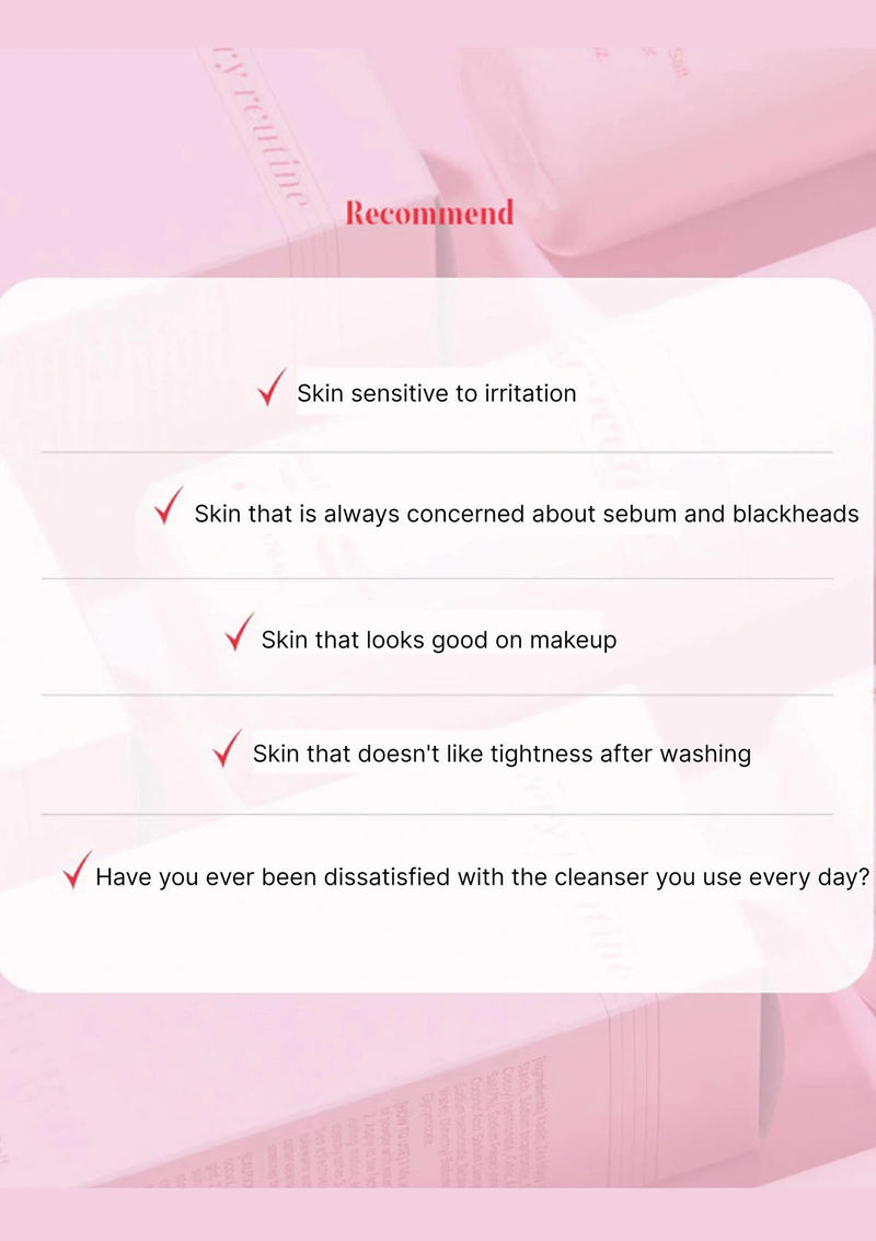 Pink packaging with text recommending a product for sensitive skin, sebum control, and makeup application.