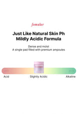 Cosmetic product with pH scale and text on a white background