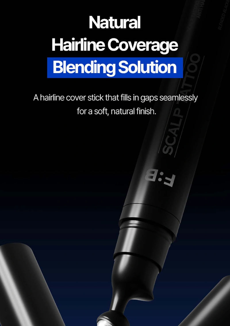 Hairline cover stick with text on a dark background