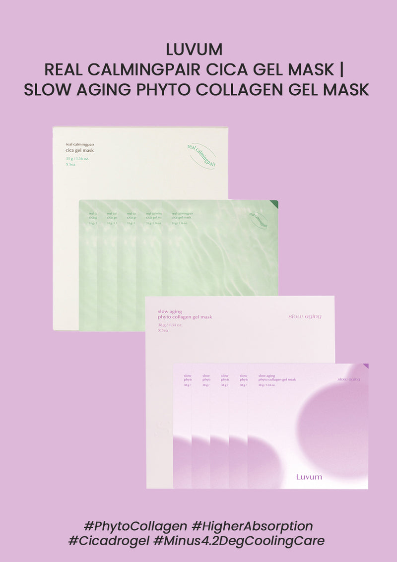 [LUVUM] Real CalmingPair Cica Gel Mask | Slow Aging Phyto Collagen Gel Mask