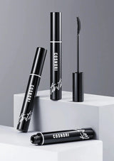 Cosmetics with 'Coshori' branding on a gray background