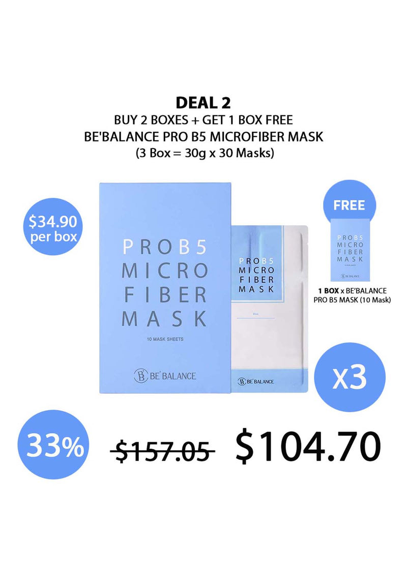 [BE'BALANCE] Pro B5 Microfiber Mask (1 Box = 30g x 10 Masks)