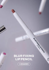 Blur fixing lip pencil with multiple shades on a gray background