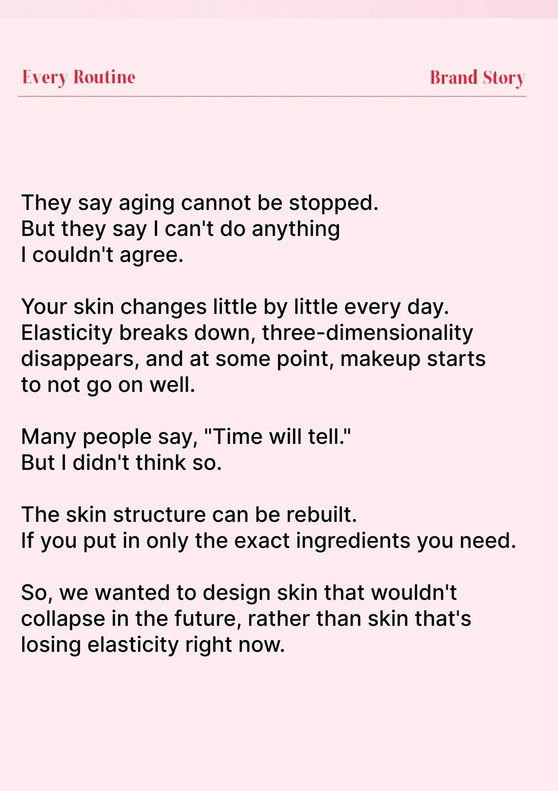 Text on a pink background discussing aging and skin care routines.