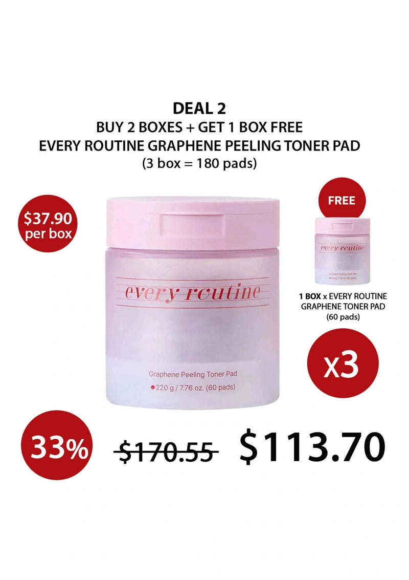 [EVERY ROUTINE] Graphene Peeling Toner Pad 220g (1 Box = 60 Pads)