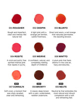 Color swatches with names and descriptions on a white background