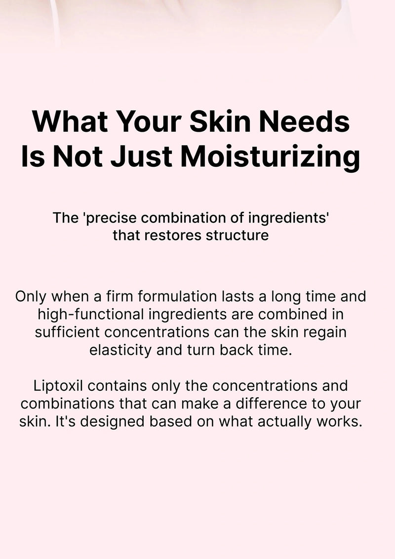 Text on a white background about skin care ingredients and formulations.