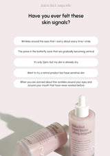 Bakuchoil Ampoule bottles with text about skin concerns on a light pink background