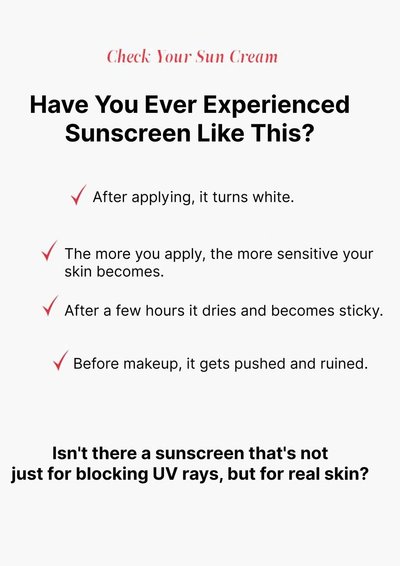 Text describing issues with a particular sunscreen on a white background