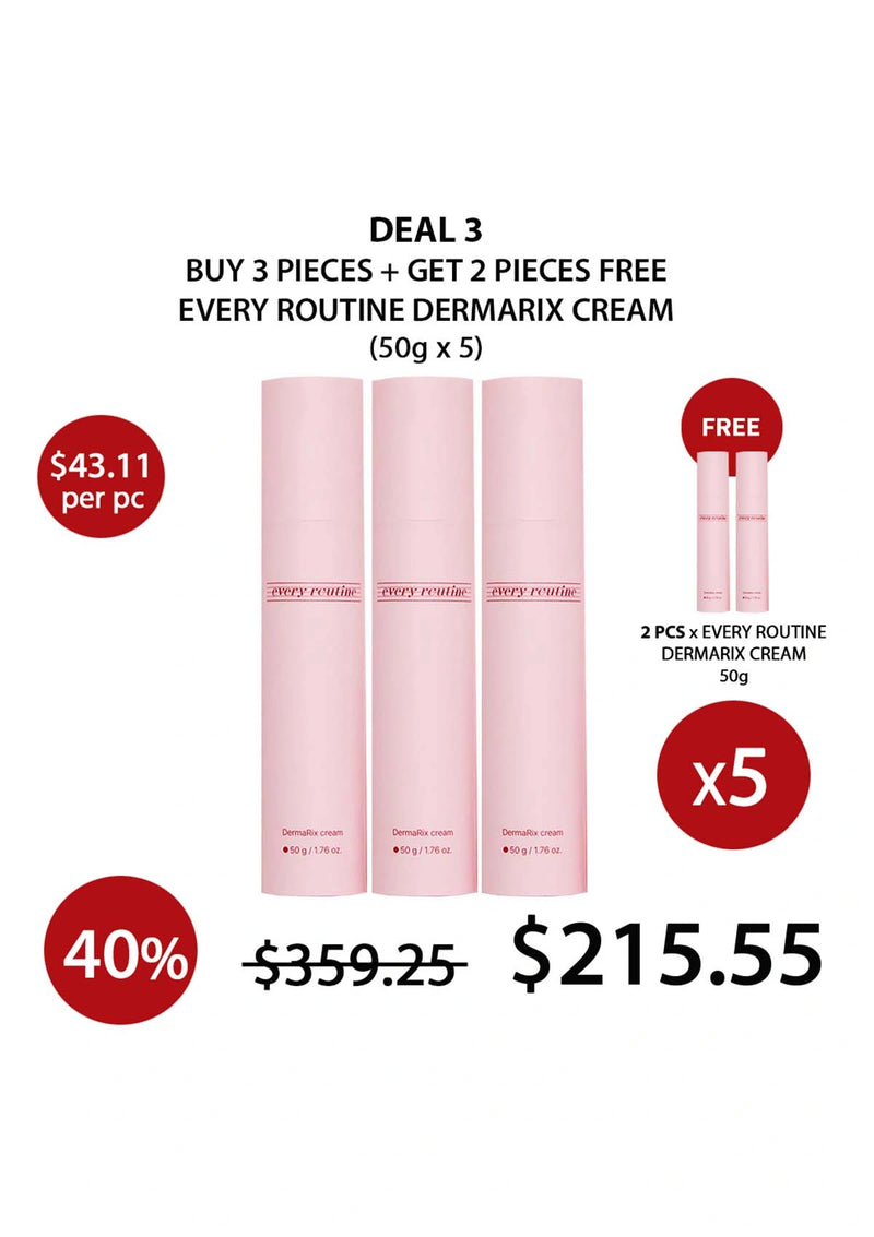 Promotional offer for 'Every Routine' Dermarix Cream with pricing and quantity details.