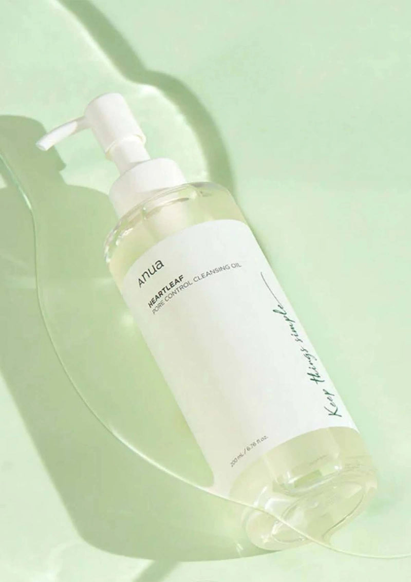 Skincare bottle labeled 'Anhua' on a light green background