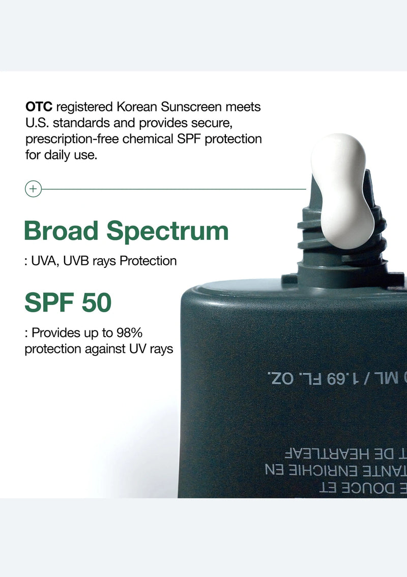 Anua Heartleaf Silky Moisture Suncream spf protection for daily use