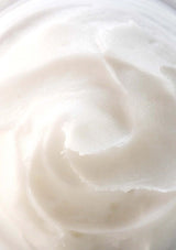 Close-up of smooth, white cream texture