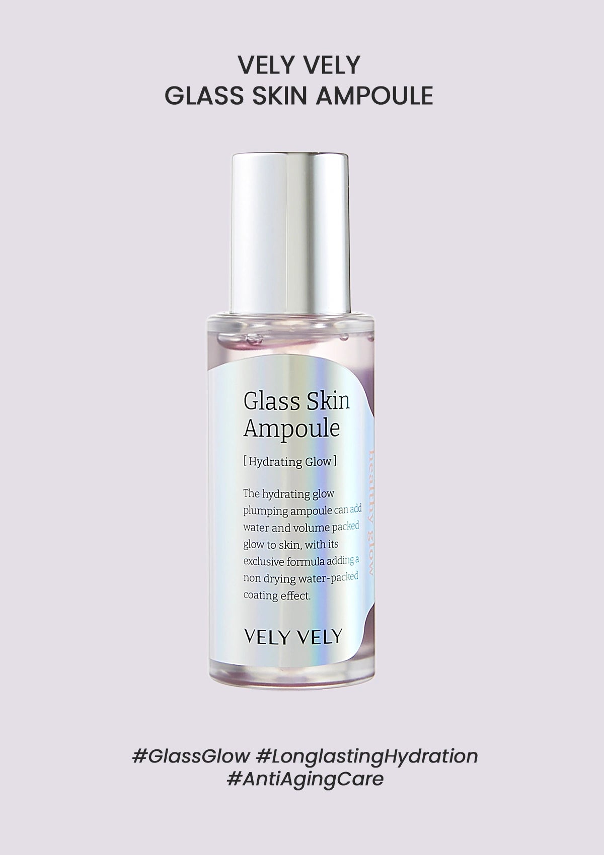 VELY VELY Glass Skin Ampoule bottle on a light gray background
