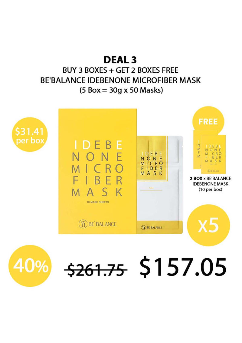 [BE'BALANCE] Idebenone Microfiber Mask (1 Box = 30g x 10 Masks)