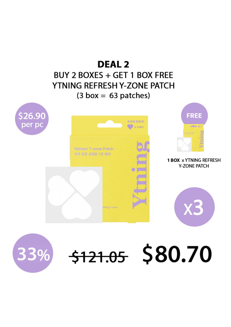 Promotional graphic for YTNING Refresh Y-Zone Patch with pricing and deal details.