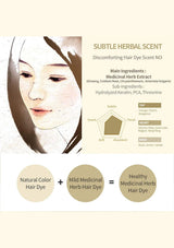 Product packaging for hair care with a woman's face and floral design on a white background