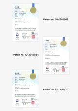Four patent certificates with different numbers on a white background
