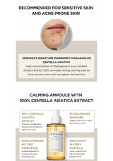 Skincare product with text about Madagascar Centella Asiatica and its benefits for sensitive skin.