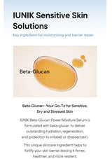 IUNIK Sensitive Skin Solutions with Beta-Glucan key ingredient on a light background