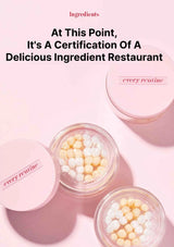 Cosmetic products with 'every routine' branding on a pink background