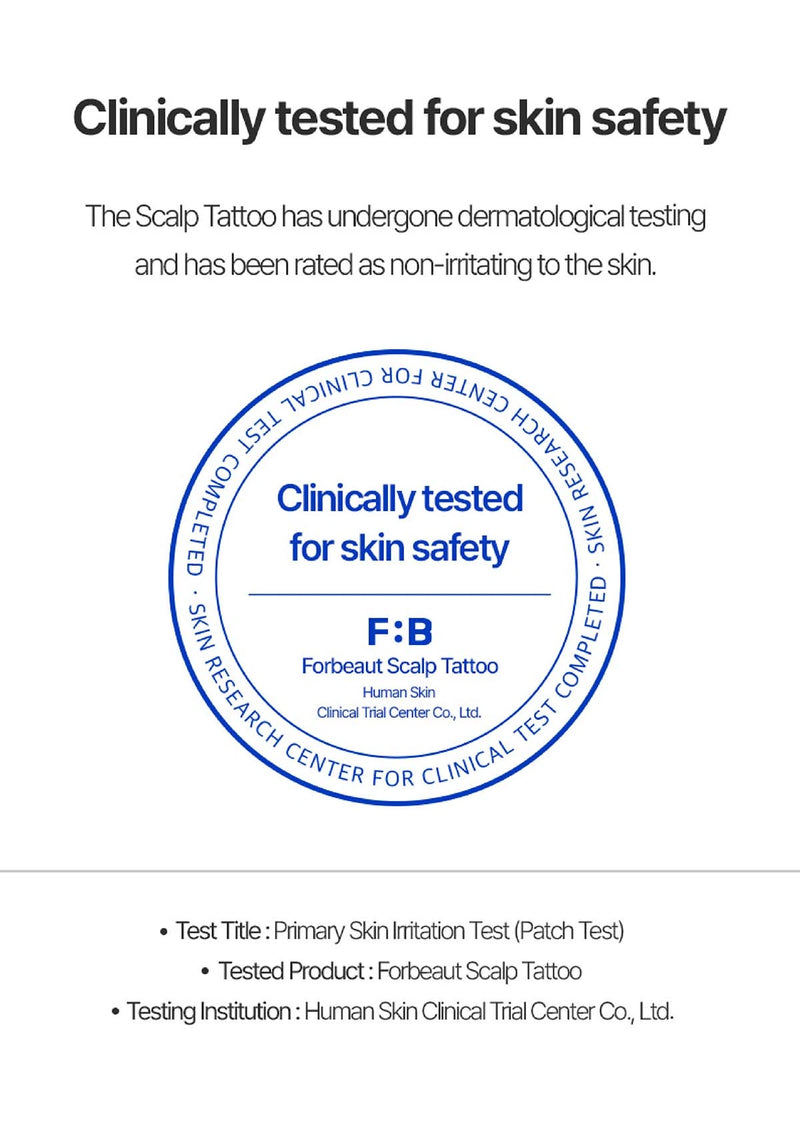 Certification label for clinically tested skin safety on a white background