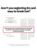 Text on a white background discussing hair care and damage.