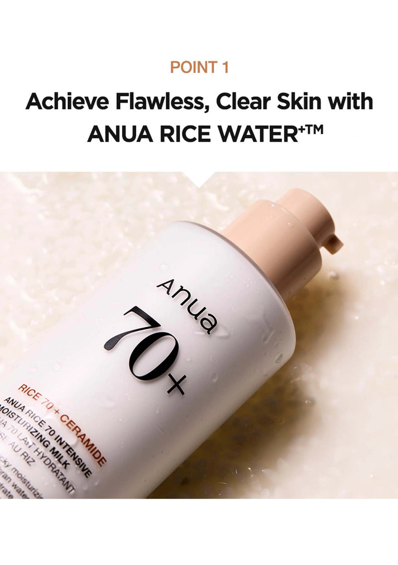 ANUA Rice 70 Intensive Moisturizing Milk for Dewy Hydration