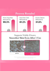 Product advertisement with proven results on a pink background
