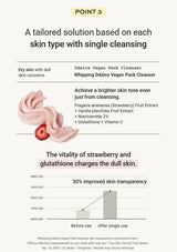 Product advertisement for Dvalva Vegan Pack Cleanser with text and graphics on a white background