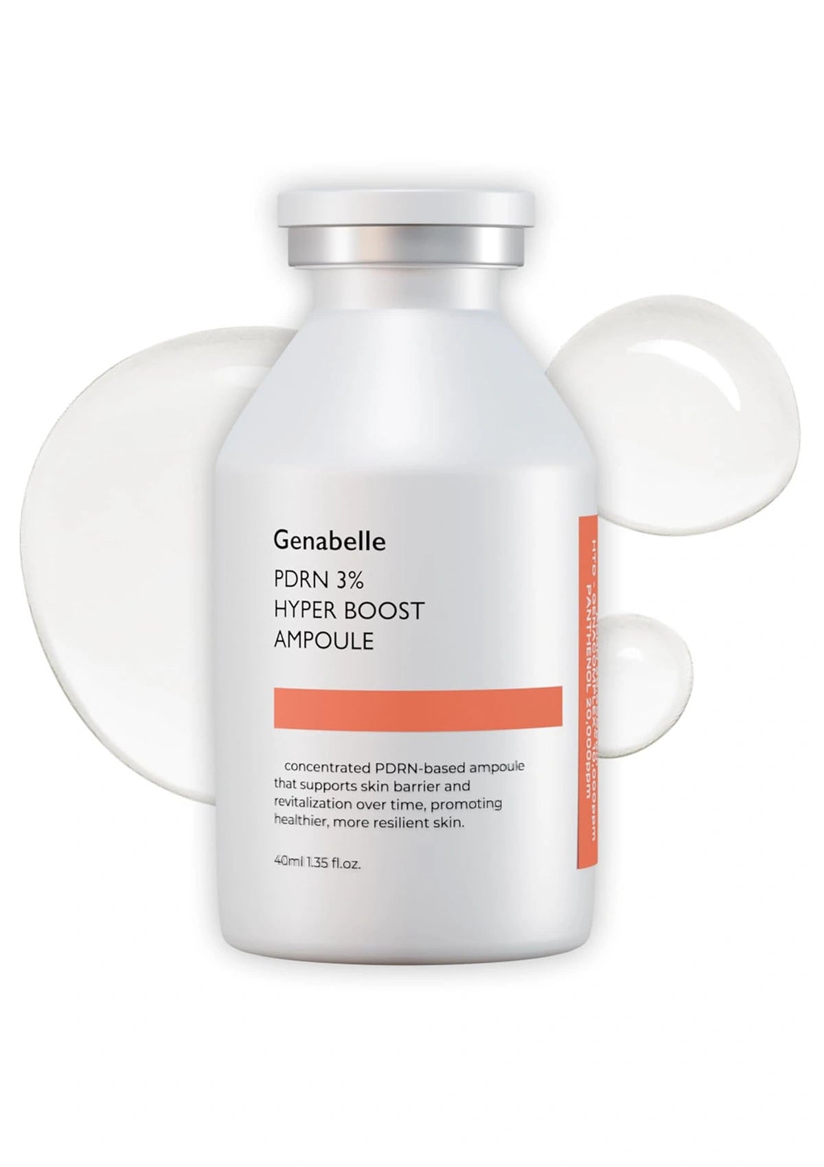 Genabelle PDRN 3% Hyper Boost Ampoule bottle with applicator on a white background