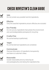 Rovectin's Clean Guide checklist on a white background
