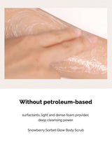 Flaner Snowberry Sorbet Glow Body Scrub with packaging on a pink background