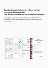 Certification documents for Planer Flora Booster on a white background