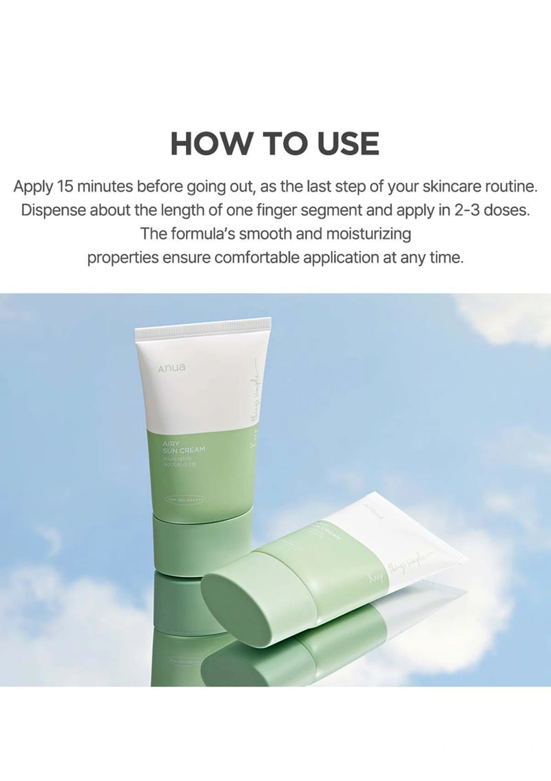 Skincare product with instructions on how to use it against a sky background