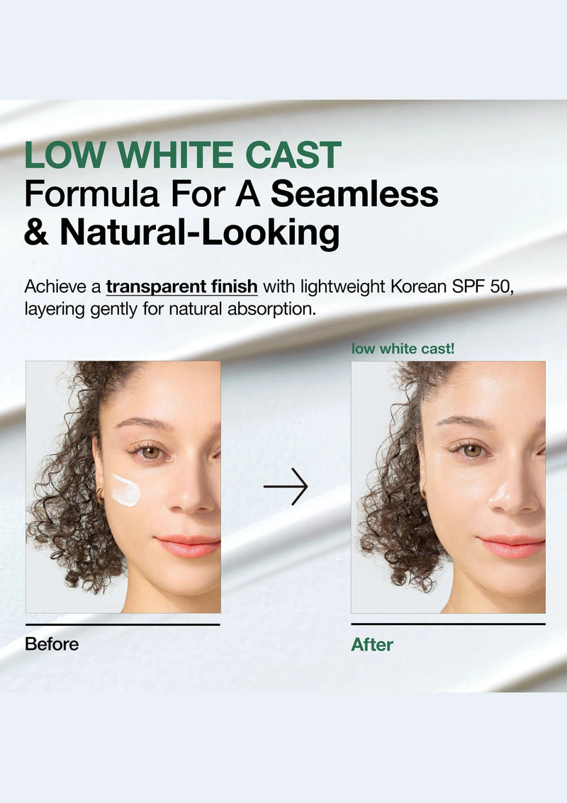 Anua Heartleaf Silky Moisture Suncream before after use