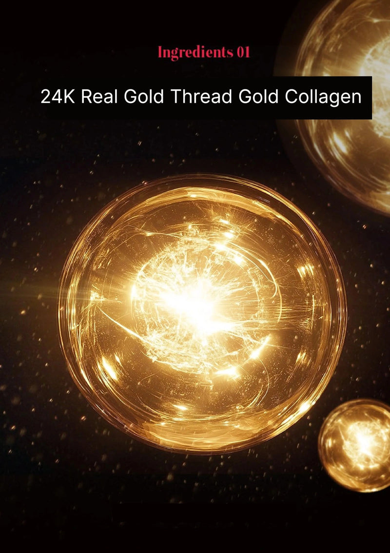 24K Real Gold Thread Gold Collagen with a dark background